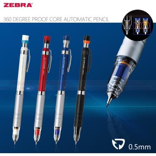 Japan ZEBRA DelGuard P-MA86 Mechanical Pencil 0.5/0.3mm 360 Degree Proof Core Automatic Pencils Red/Blue/White/Black
