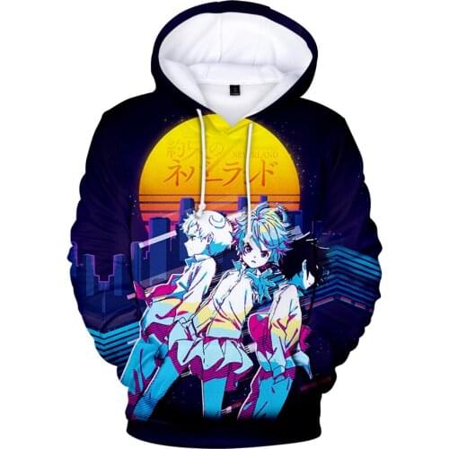2021 The Promised Neverland 3D Printed Hoodies Women/Men Fashion Hip hop Hooded Sweatshirt Casual Streetwear Clothes