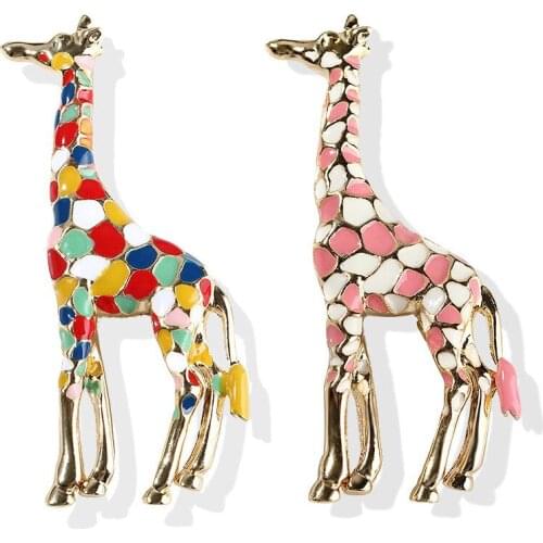 New Fashion All-match Color Dripping Giraffe Brooch Exaggerated Men and Women Brooch Brooch Silk Scarf Buckle