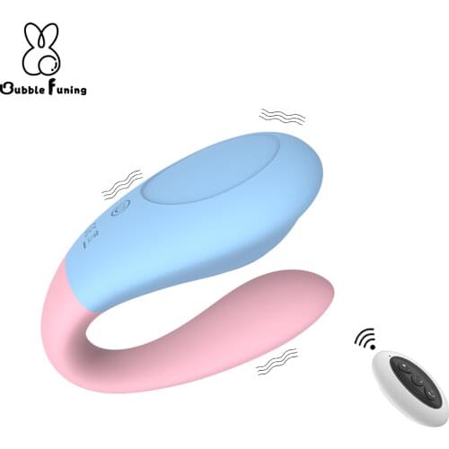 Wireless Vibrator Adult Toys For Couples USB Rechargeable Dildo G Spot U Silicone Stimulator Double Vibrators Sex Toy For Woman