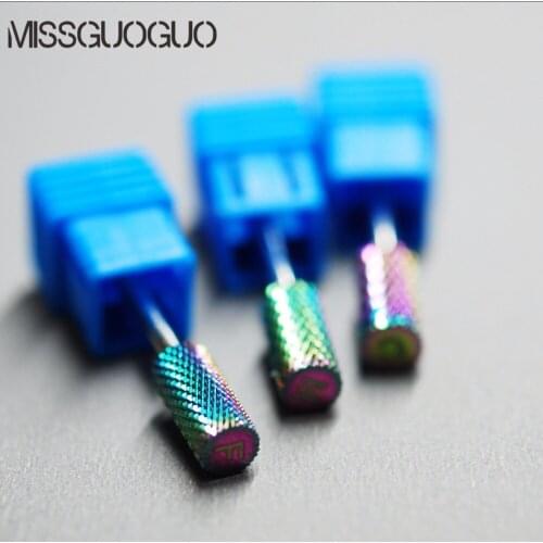 New Rainbow Tungsten Carbide Nail Drill Bit Cuticle Clean Burr Bits For Manicure Nail Drill bits Gel Remove Bits