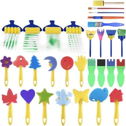 30pcs Sponge Seal Educational Toys For DIY Handmade Craft Children Arts Painting Coloring Drawing Games Sets