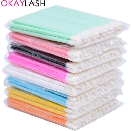 OKAYLASH 50PCS Disposable Cosmetic Lip Brush Glossy Wands Eyeshadow Applicator Makeup Tools Lipstick Mascara Brushes