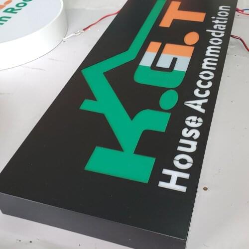 Hotel black led light box wall-mounted outdoor hollow-engraved UV print acrylic