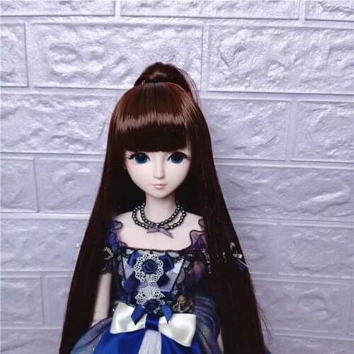 24 clolor BJD SD 1/3 1/4 1/6 1/8 Long straight ponytail wig high temperature fiber doll wig doll accessories