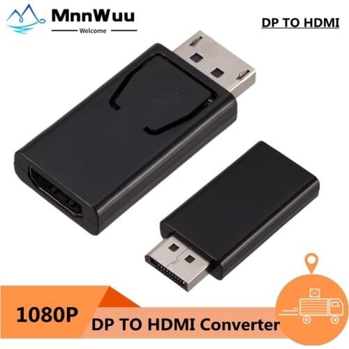 DP to HDMI-compatible Adapter Converter Display Port Male DP to HDMI Female HDTV Cable Adapter Video Audio For PC TV Projector