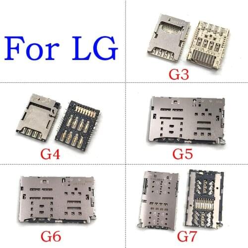 2Pcs/Lot, Socket Sim Card Reader Slot Tray Module Holder Connector For LG G3 G4 G5 G6 G7 V10 V30