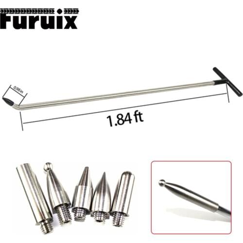 HAND TOOLS HOOK PUSH ROD WITH 5PCS STAINLESS STEEL TAP DOWN HEADS FOR DENT PULLER KIT FOR CAR BODY REPAIR