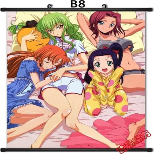 September update Anime Code Geass: Lelouch of the Rebellion Nunnally & Koneria & Euphemia & C.C. Home Decor Wall Scroll Poster