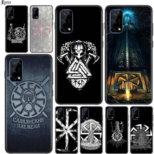 Slavic Viking symbol Kolovrat Shockproof Cover for OPPO Realme7 7i 6 5 3 2 Pro C2 Black Phone Case Shell Soft Fundas Coque Capa