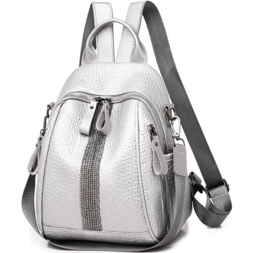 Brand silver diamond backpack 2020 new elephant pattern bag youth girl travel bag designer design high quality
