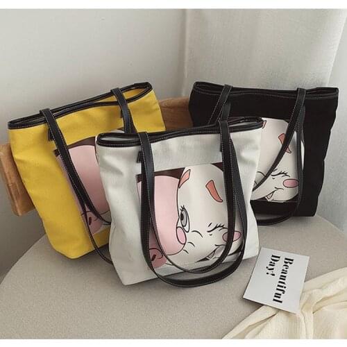 Disney Cartoon New Dumbo Lady Large-capacity Single Shoulder Messenger Canvas Bag Student School Bag Fashion Travel Shopping Bag