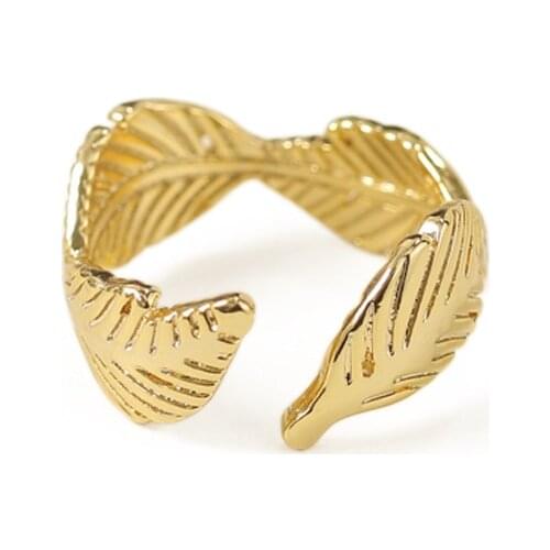Vintage Beautiful Feather Womens Ring Retro Personality Creative Open Ring Birthday Party Jewelry Gifts Adjustable