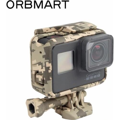 ORBMART Cool Camo Camouflage Frame Protective Housing Case Shell For Go Pro GoPro Hero 5 6 7 Sport Camera