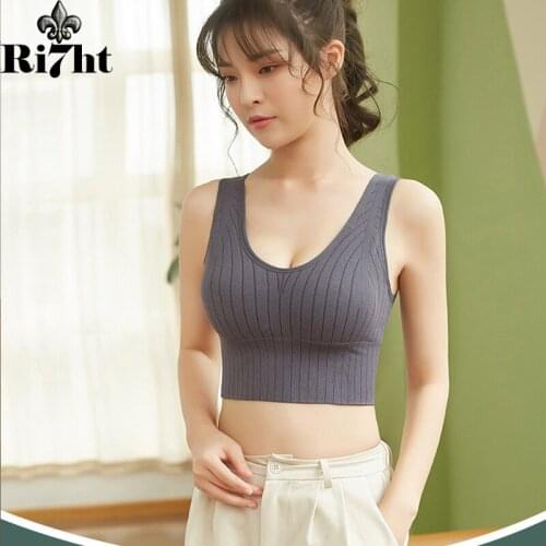 Women Seamless Sports Crop Top Sexy Bra Female Tube Tops Home Base Tank Sleeveless Camis Lingerie Underwear