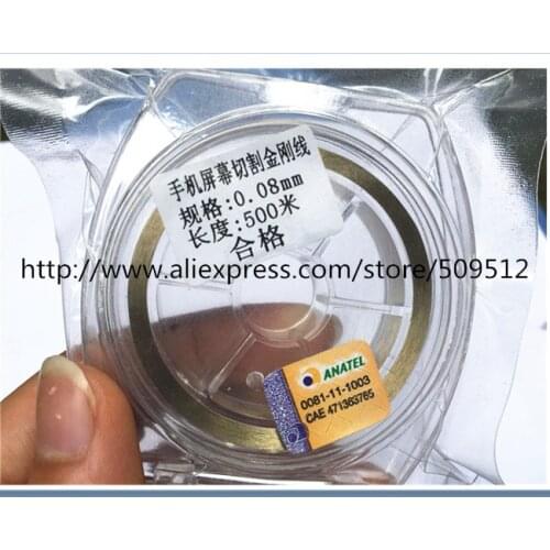 1/3pcs 100*0.06mm/500m*0.08mm Golden Molybdenum Wire Cutting line for Iphone LCD Screen Separator