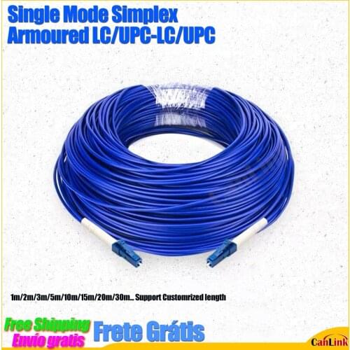 1/5pcs Armoured Simplex Single Mode LC/UPC-LC/UPC Fiber Optic Patch Cord Jumper SM Optical Cable 2.0/3.0mm Fibra Optica FTTH