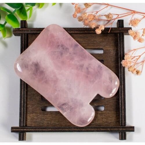 1pc Natural Rose Quartz Stone New Body Care Scraping Board SPA Therapy Gua Sha Massager Antistress Guasha Board Massage Tool