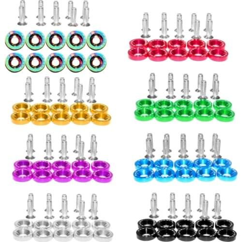 10PCS M6 Modified Hex Fasteners Washer Engine Concave Screws for JDM Car