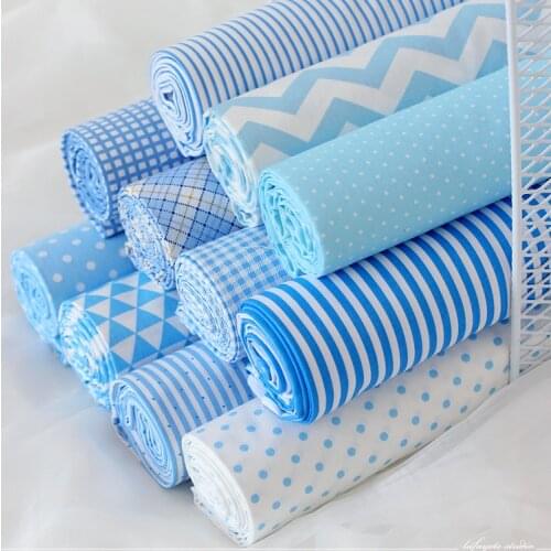 160x50cm Blue Color Twill Cotton Sewing Fabric Making Bedding Childrens Sheet Duvet Cover Handmade DIY Cloth