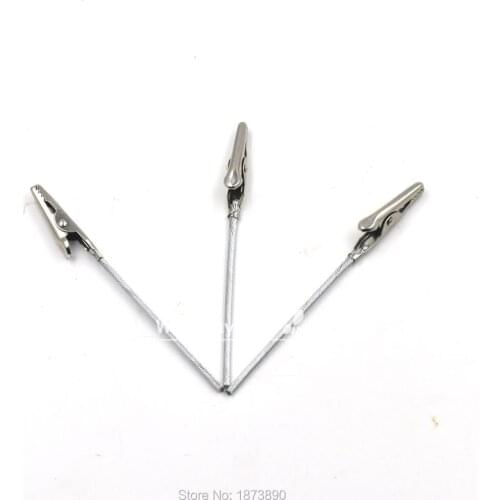 50 PCS 95mm Alligator Clamp wires card photo clip holders ID Memoo Nickle