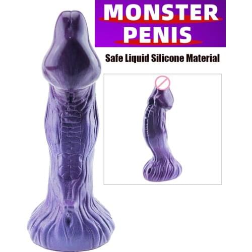 Butt Monster Fantasy Anal Dildo Female Large Artificial Penis Curved Silicone Big Dick Vaginal Stimulation Masturbation Sex Toy
