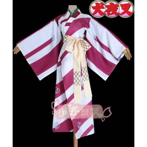 Anime Inuyasha Figure Kagura Print Kimono Cosplay Costume Halloween Suit For Women Outfit New