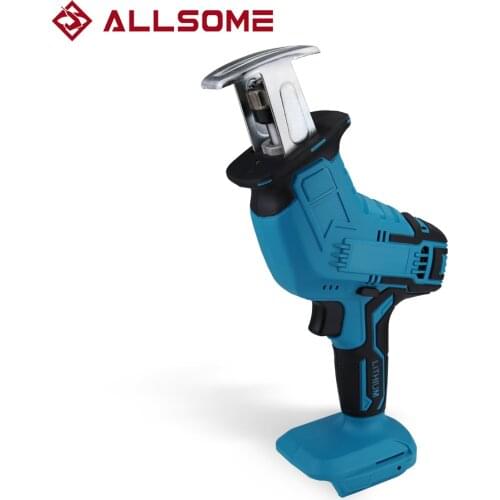 ALLSOME 18V Cordless Reciprocating Saw Portable Electric Saw Wood Metal Cutting Machine for Makita 18V Battery