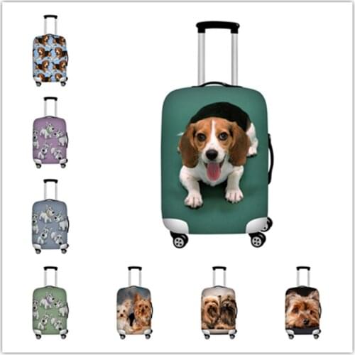 Twoheartsgirl Yorkshire Terrier/Beagle Dog Luggage Cover Cute Animal Print Suitcase Protective Cover Travel Accessories