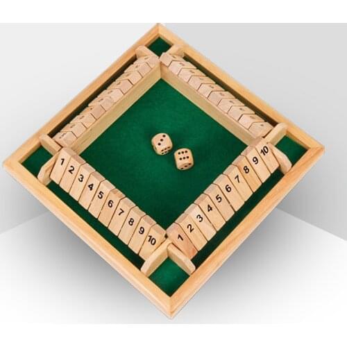 Four-Person Digital Colorful Dice Shut The Box Board Game Deluxe Four Sided Table Game Set For Bar Family Party Games 4 Types