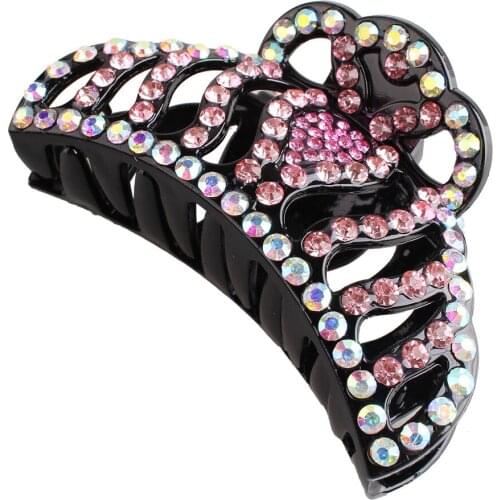 Colorful Rhinestone Big Hair Claw Women Shny Crystal Hairclips Clamping Headwear Crysral Hairpins Hair Accessories Grip