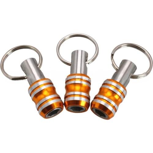 Stainless Steel Screwdriver Keychain Socket Rod Extending Rod Key Chain 1/4 Inch Hex Shank Screwdriver Bits for Double Head