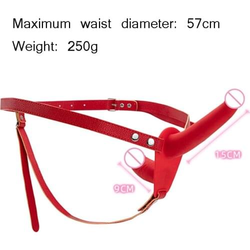 Double Penis Dildo Double Ended Strapon PU Leather Belt Strap On Dildo Adult Lesbian Sex Toys for Woman Couples Sex Products