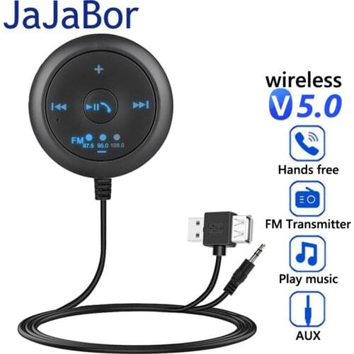JaJaBor FM Transmitter AUX 3.5mm Audio Receiver Handsfree Calling Car Kit Car Bluetooth-compatible Car MP3 Player FM Modulator