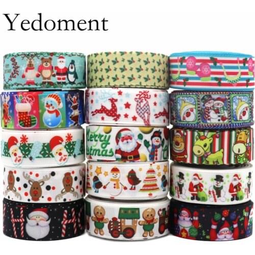 7/8" 22mm 50 yards Christmas Day printed grosgrain ribbons DIY hair bows handmade materials Y2020091102