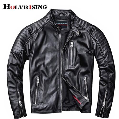 100% natural sheepskin jackets for male stand collar кожаная куртка black elegant men motorbiker zipper windroof clothes 19734