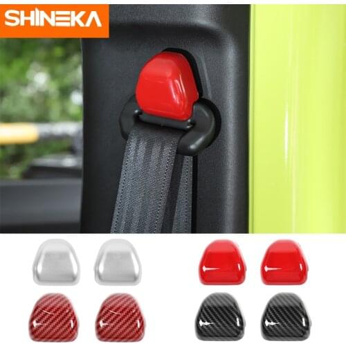 SHINEKA Interior Mouldings for Szuki Jimny 2019+ Car ABS Safety Belt Buckle Trim Decorative Cover for Szuki Jimny 2019-2020