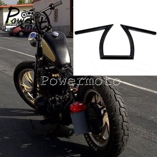 Universal Motorcycle 1" Handlebar Z Bar 8-3/4" Rise 23-1/4" Wide Drag Bar for Harley Triumph Cafe Racer Touring