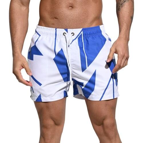 Men Swimsuit Loose Swimming Trunks Quick Dry Swimwear with Tether Elastic Summer Sports Beach Shorts Breathable Bathing Pants