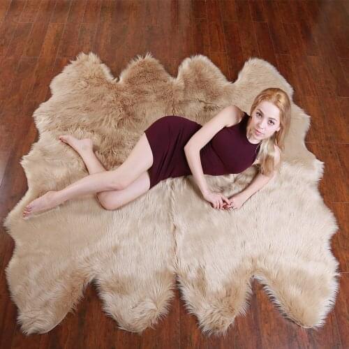 ROWNFUR Soft Artificial Sheepskin Rugs Fur Floor Shaggy Mats WoolFor Kids Living Room Bedroom Hairy Warm Plush Large Carpets