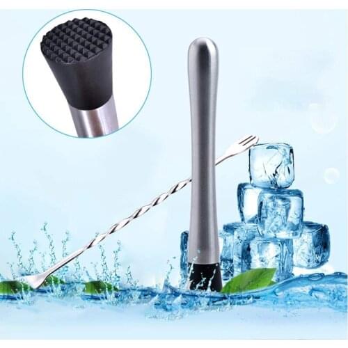 Cocktail Muddler,5 Pcs Stainless Steel Cocktail Accessory Set Mixing Spoon & Ice Tongs for Family Bar Tool Essentials