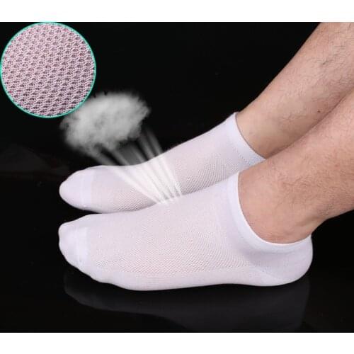 Hot Sale Solid Mesh Mens Socks Invisible Ankle Socks Men Summer Breathable Thin cheap Boat Socks
