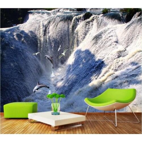 Papel de parede waterfall landscape scenery 3d wallpaper mural,iving room tv wall bedroom wall papers home decor
