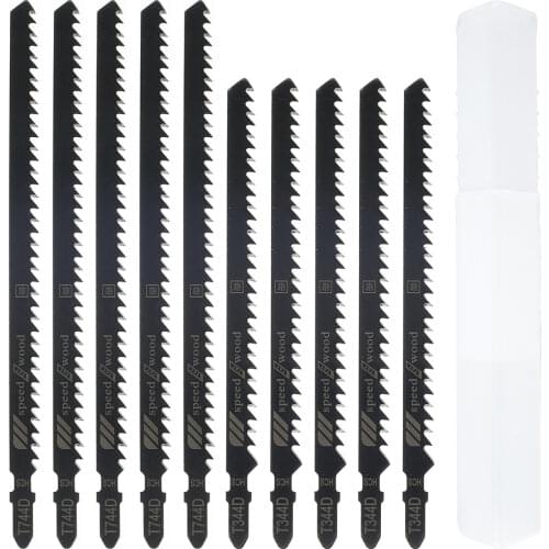 10 Pcs HCS Jig Saw Blades T744D/T344D Reciprocating Saw Blade for Wood Fast Cutting Woodworking Safety for Home DIY Tools