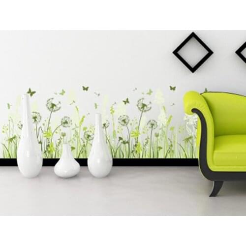 Self Adhesive Wall Tiles Sticker Kitchen Bathroom Corner Borders Baseboard Line Home Decoration Grass Flower Mural Art Decals