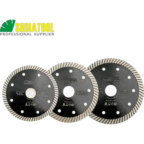 SHDIATOOL 1pc 105mm /115mm/125mm Diamond Hot Pressed Superthin Diamond Turbo Blade Super-Thin diamond turbo cutting blades