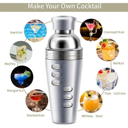 Cocktail Shaker Professional Boston Shaker Stainless Steel Martini Shaker Drink Shaker for Home Bar Essential Bar Gadget