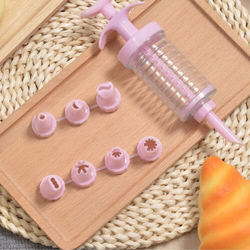 1set Icing Syringe 8 Nozzles Cake Dessert Decorator Decorating Tips Plastic Reusable Piping Tool Kit