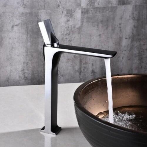 Basin Faucet Black Brass Retro Bathroom Sink Faucet Single Handle Swivel Spout Kitchen Deck Vessel Mixer Tap