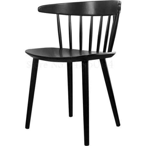 Solid Wood Chair Back Creative Nordic Dining Chair Study Desk Chair Modern Minimalist Stool Household Single Windsor Chair
